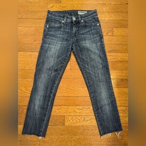 Fornarina Jeans Straight Cropped Medium Wash Blue Venus Denim Pants Y2K Size 23